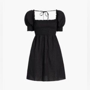 The Athena Nap Dress - Black Swiss Dot - XS